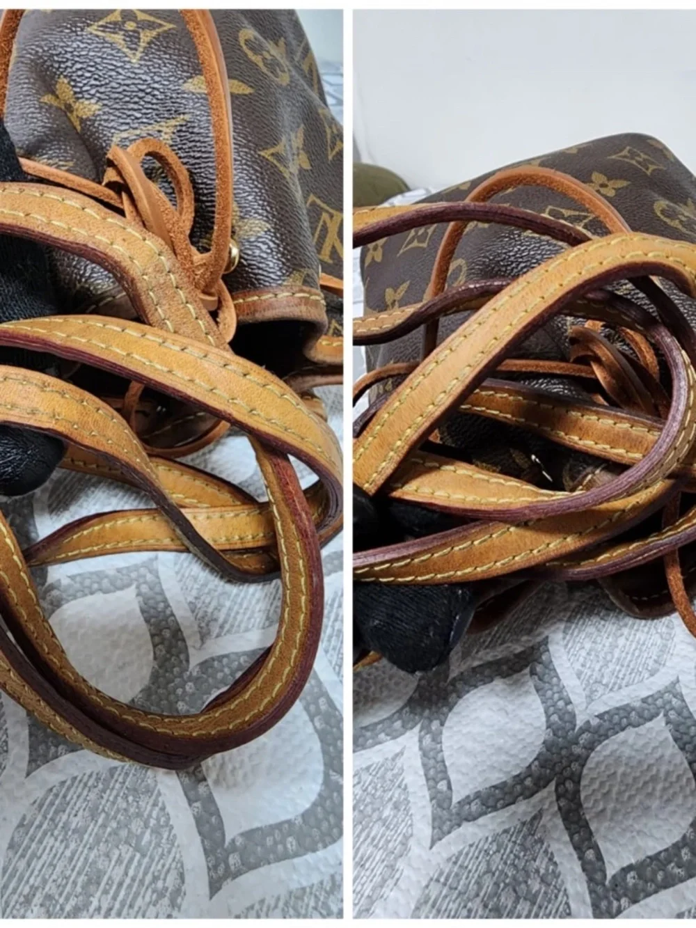 Authentic LOUIS VUITTON Mini Monogram Nano Noe Bucket Bag Brown
